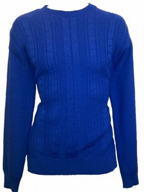 SM001 Ex UK Chainstore Blue Cable Knit Jumper x12